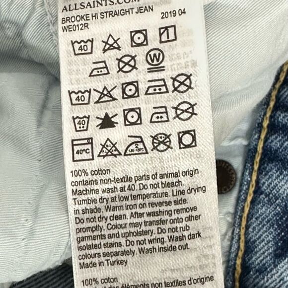 All Saints Brooke High Rise Straight Jeans | Size 29 - Picture 9 of 9